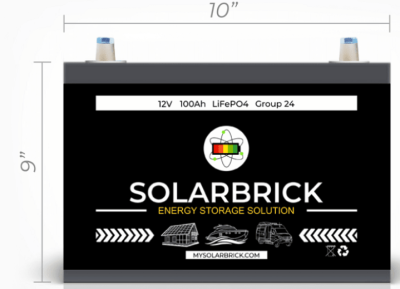 SolarBrick Grp24 12V/100AH LiFePO4 Deep Cycle Battery